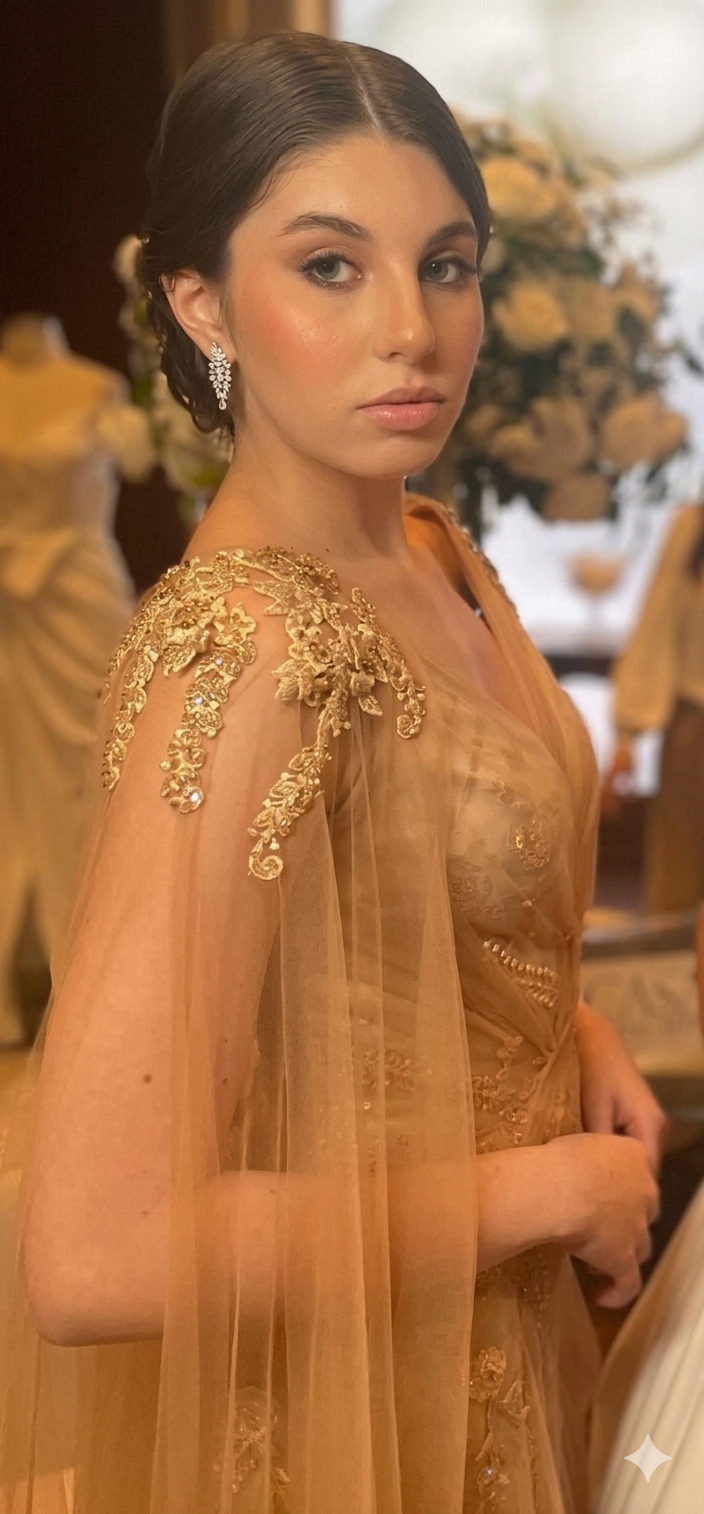 Penteado de madrinha por Markos Chileno · cabelo preso lateral com brilho e elegância